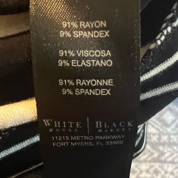 White House Black Market Black and White Striped Cowl Neck top size L (i113) - Picture 4 of 7